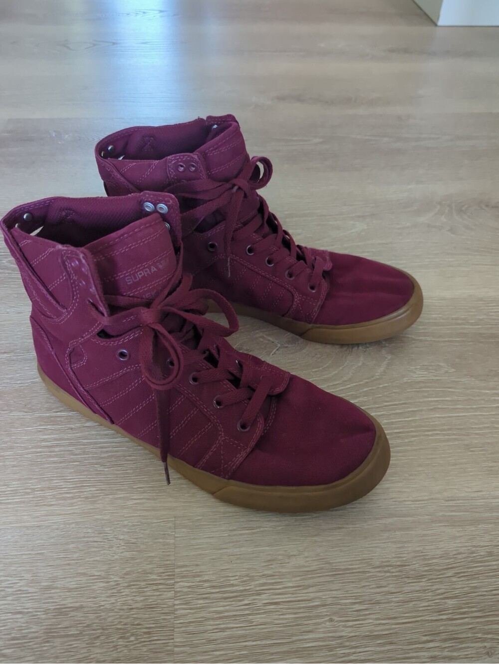 Supra 001 Muska Skytop Sneakers Red Skate Shoe Mens SIZE 11